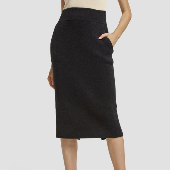 NWT Yak Wool Midi Skirt (Black) - Lattelier
